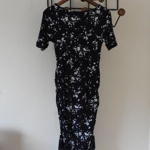Isabella Oliver navy and white floral maternity dress (US 4)
